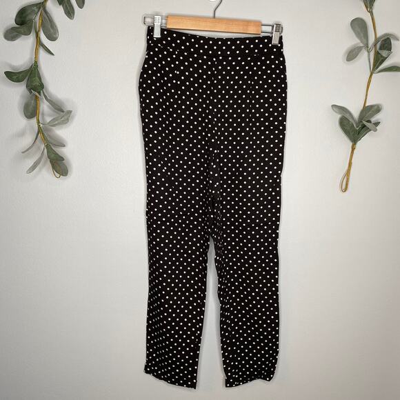 High Waist Polka Dot Trouser Pants - Picture 1 of 8